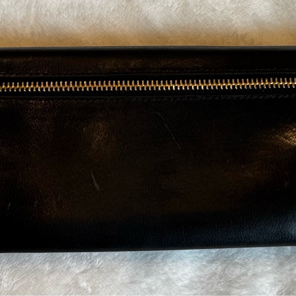 Prada Lips Wallet Black Red Leather Continental Zip Clutch - Picture 3 of 12
